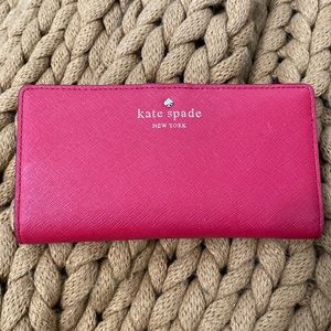 Kate Spade Large Bifold Wallet, Red, Like New Condition